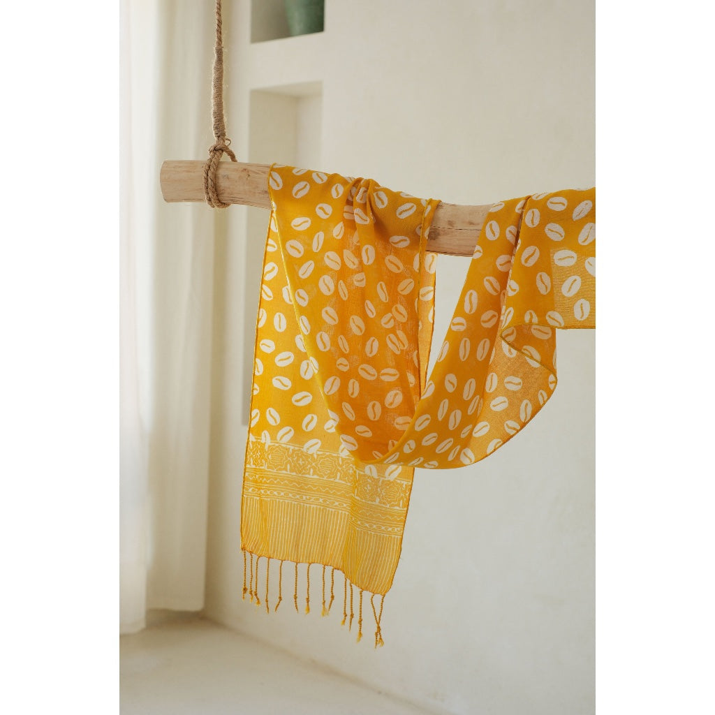 Scarf Batik Biji Kopi - Kuning