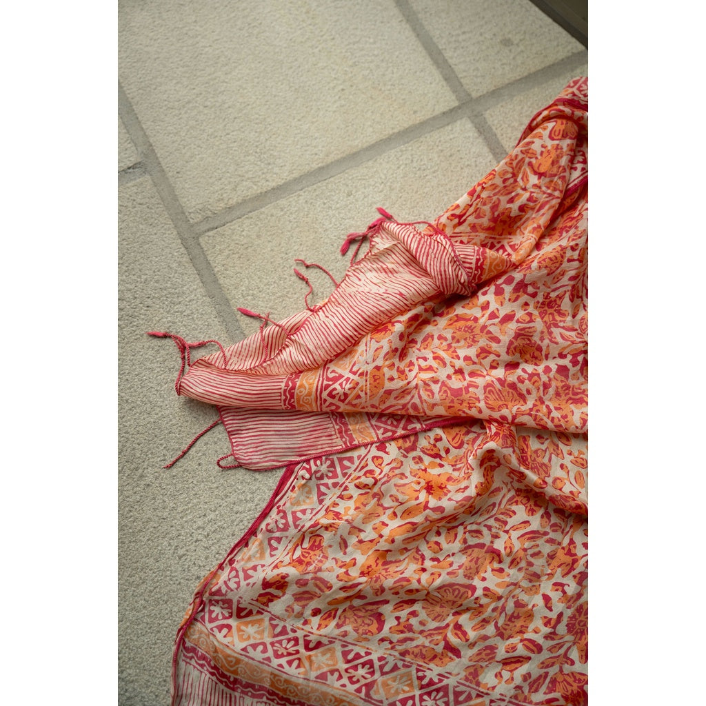 Syal Batik Sutra Orange 08