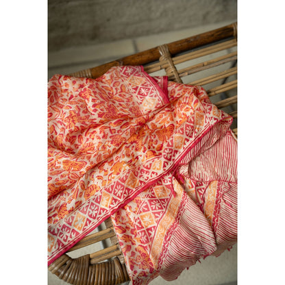 Syal Batik Sutra Orange 08