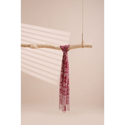 Scarf Batik TCN Daun 2 Maroon Red