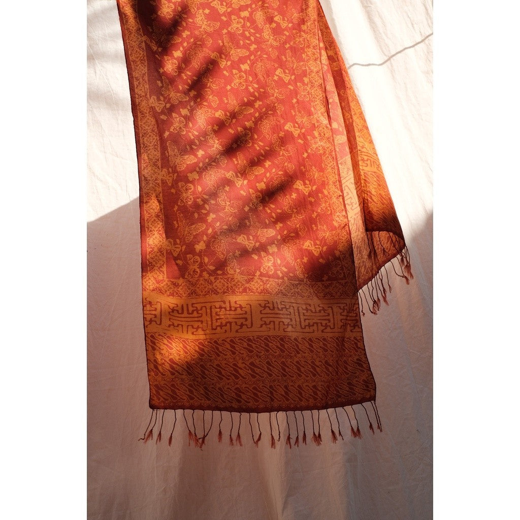 Scarf Batik Kupu - Orange