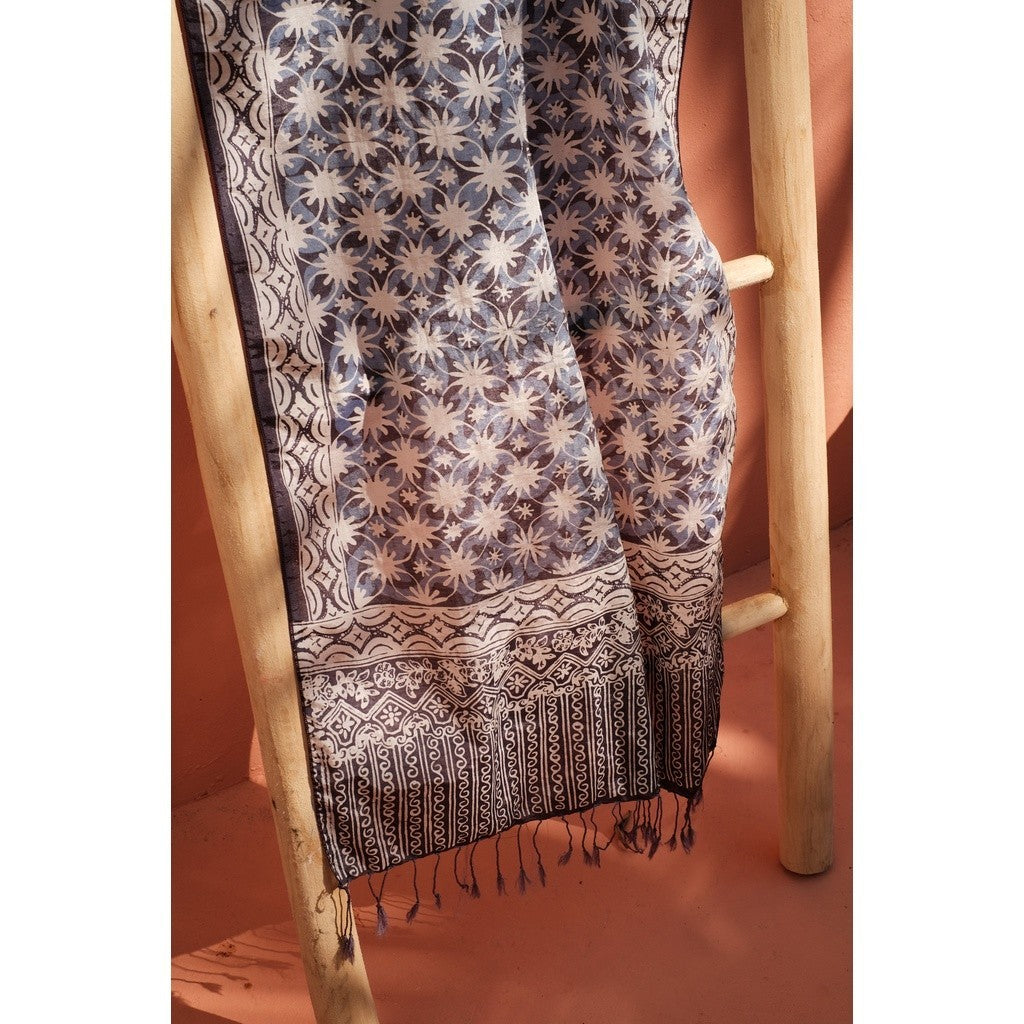 Scarf Batik Kawung - Greyish Blue