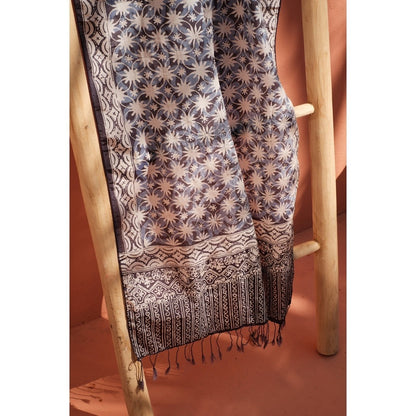 Scarf Batik Kawung - Greyish Blue