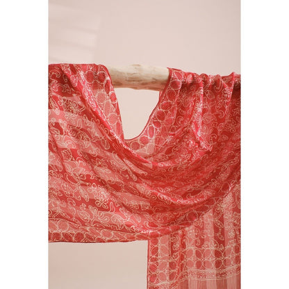 Syal Batik Sutra Red 01