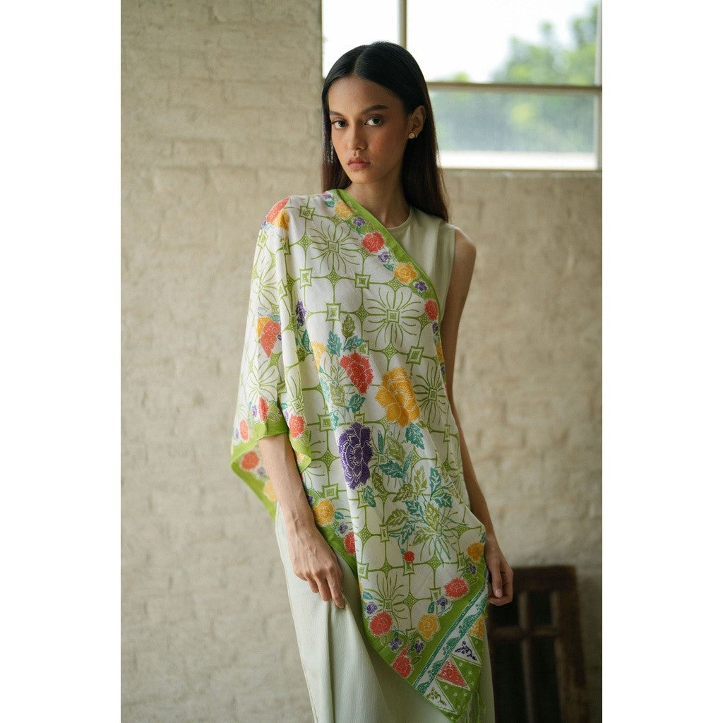 Selendang Batik Encim Kawung Green