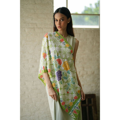 Selendang Batik Encim Kawung Green