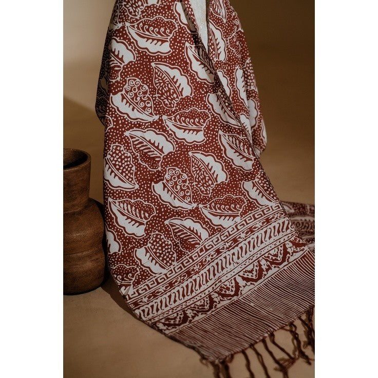 Scarf Batik TCR Daun Brown