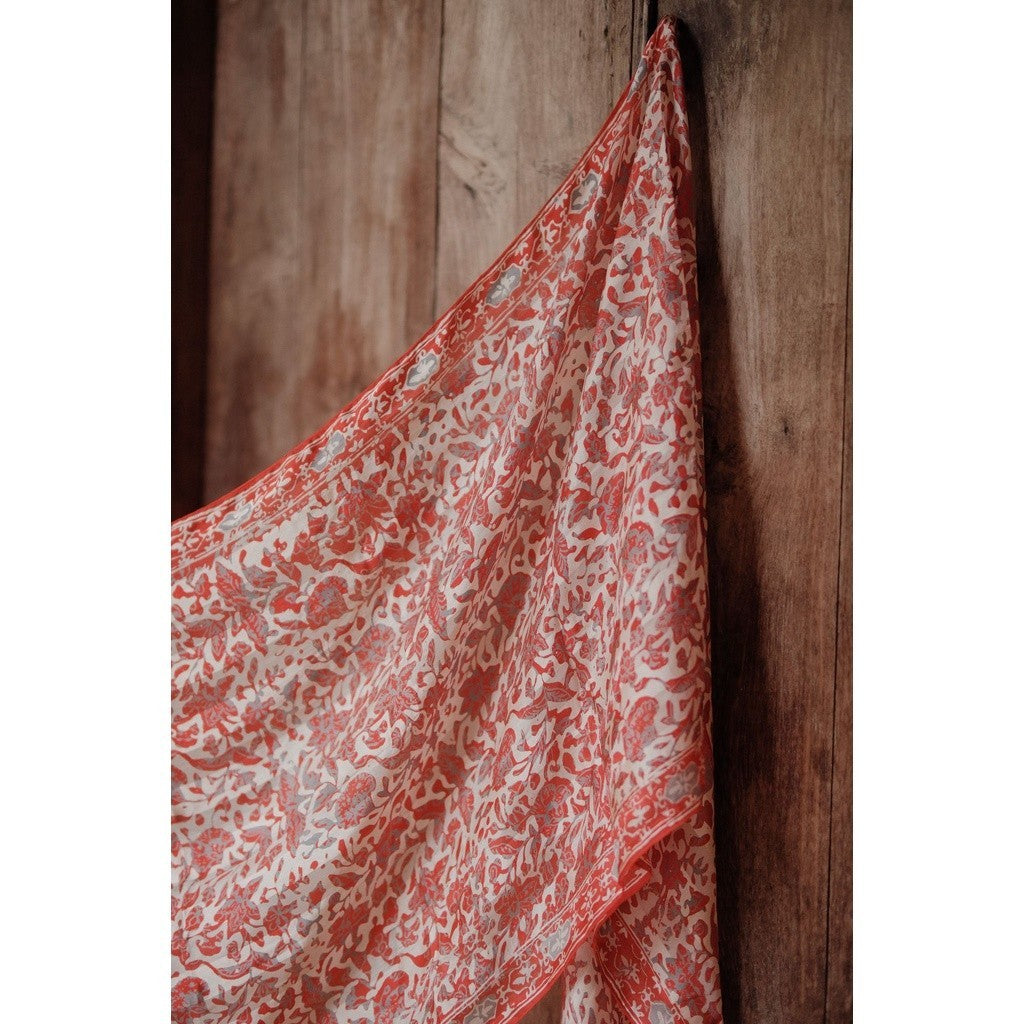 Syal Batik Sutra Orange 07