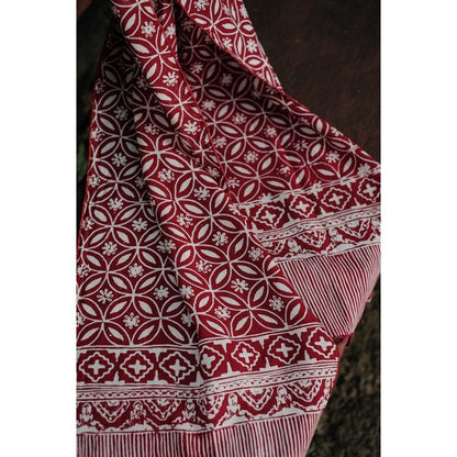 Scarf Batik TCN Kawung 3 Maroon Red