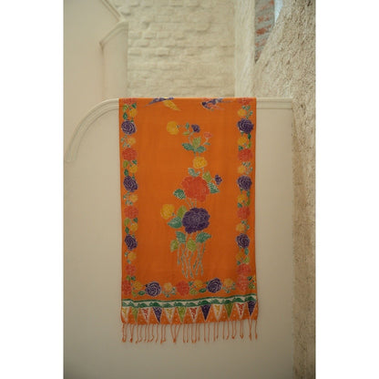 Selendang Batik Encim Plain Peach