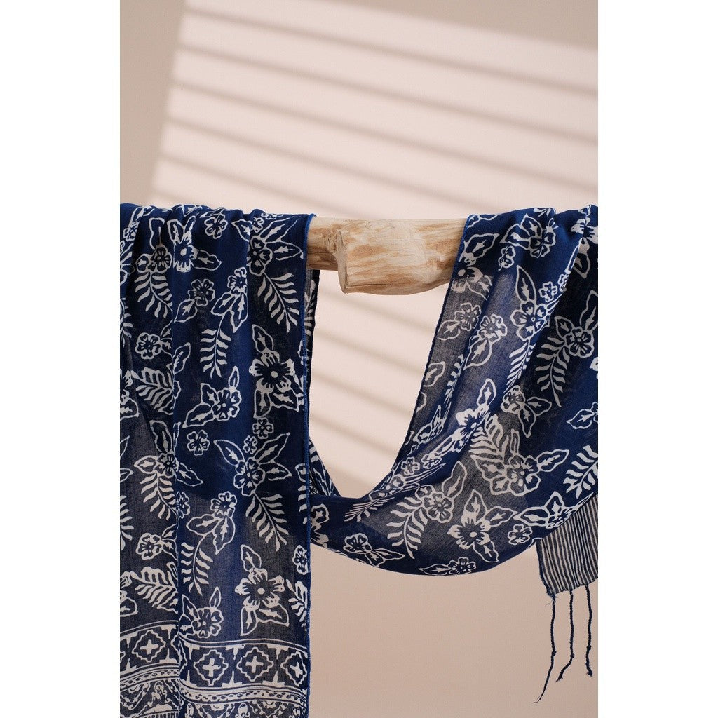 Scarf Batik TCC Daun 2 Blue