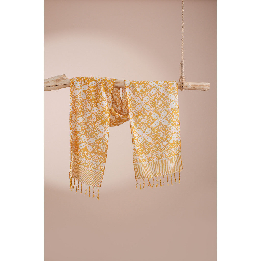 Scarf Batik TCK Kawung 1 Yellow