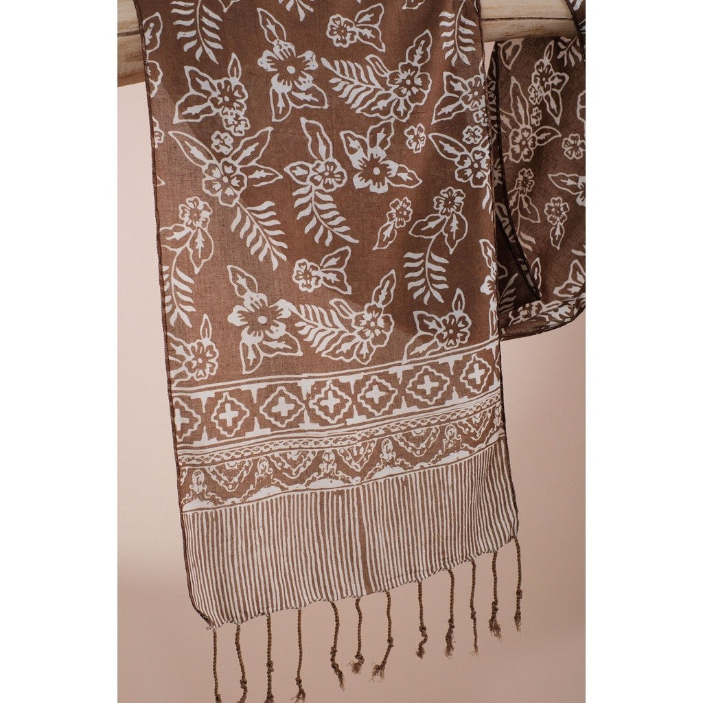 Scarf Batik TCR Daun 2 Brown