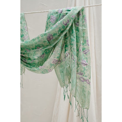 Selendang Batik Sutra Green 06
