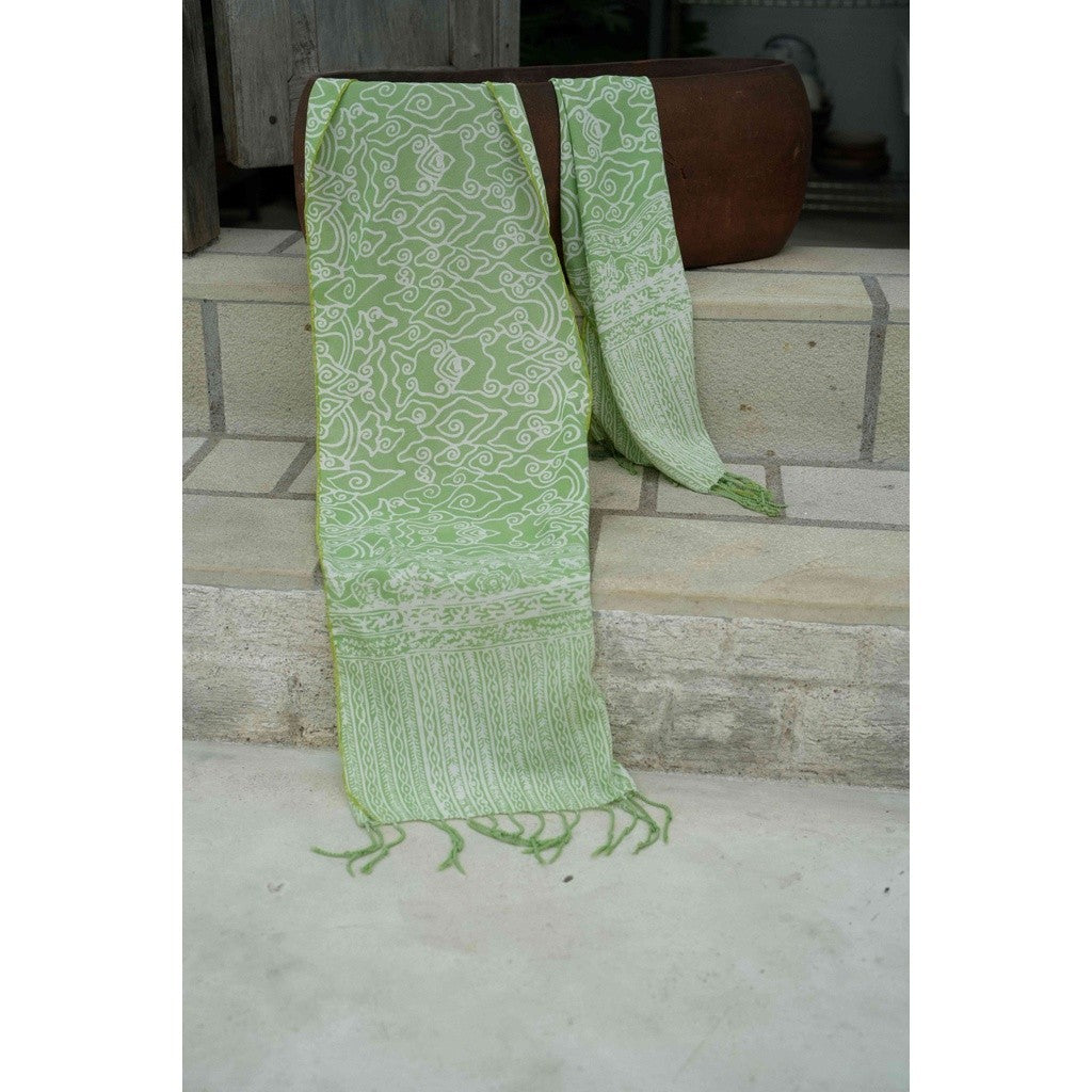Scarf Batik TCi Mega Mendung Green