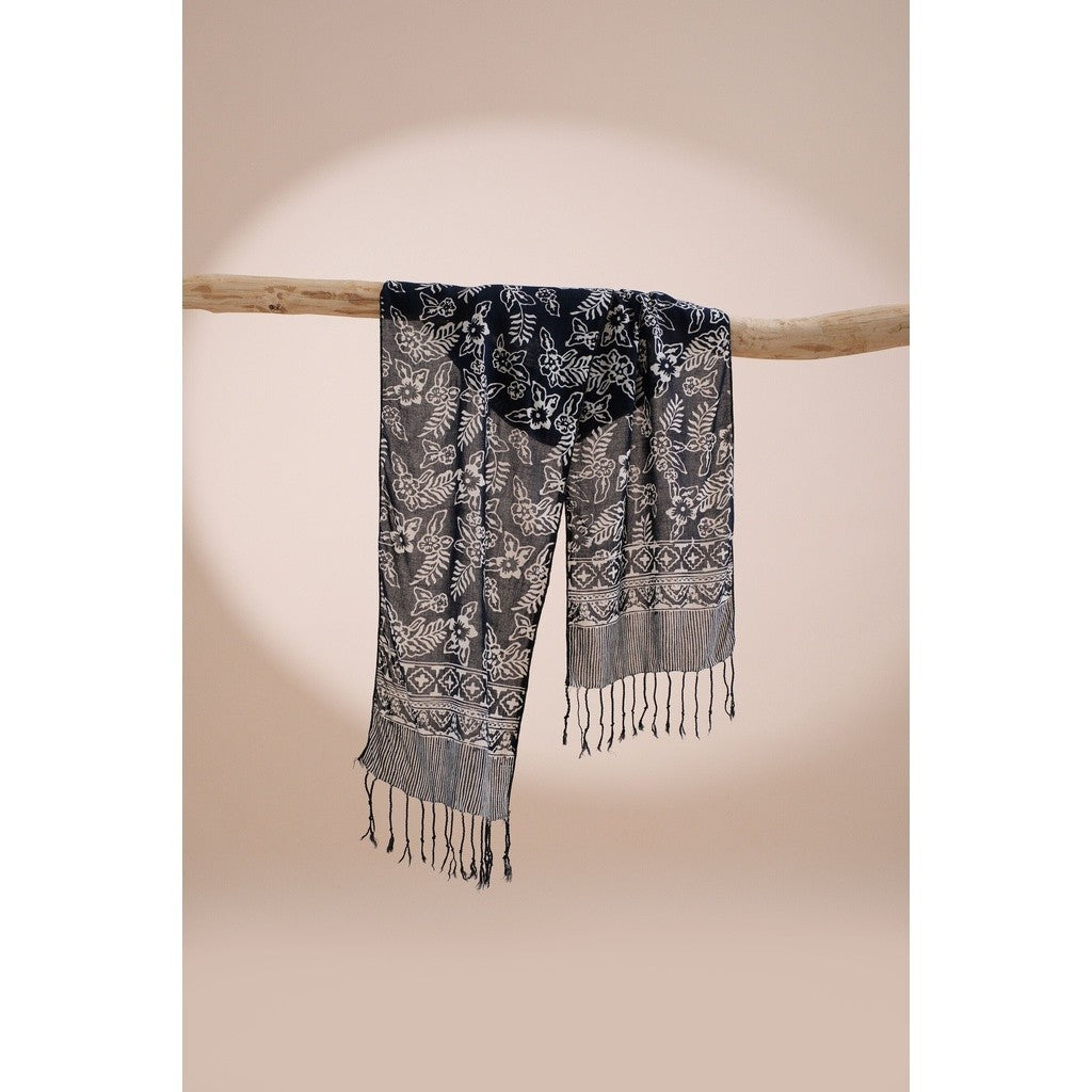 Scarf Batik TCE Daun 2 Black