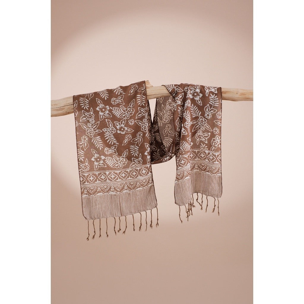 Scarf Batik TCR Daun 2 Brown