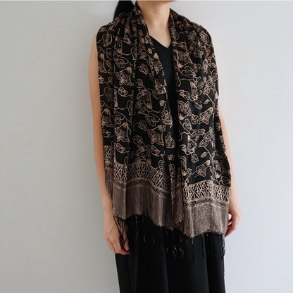 Syal Batik Sutra Black 04