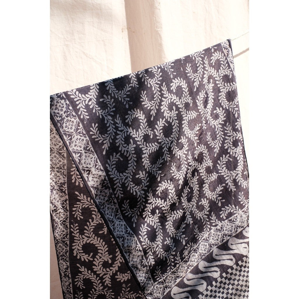 Scarf Batik Ganggang - Greyish Blue