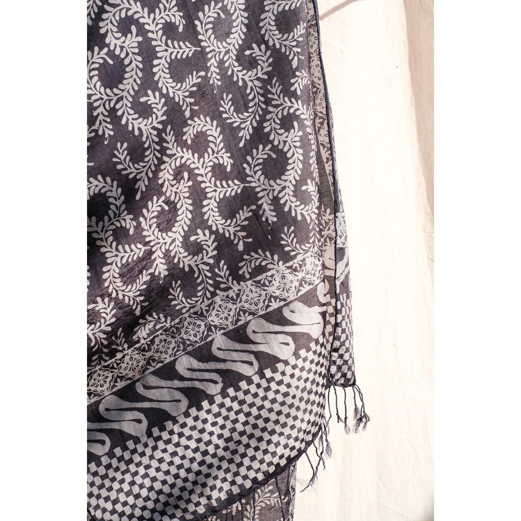 Scarf Batik Ganggang - Greyish Blue