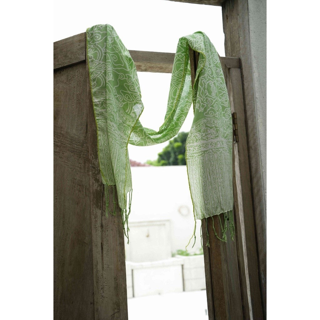 Scarf Batik TCi Mega Mendung Green