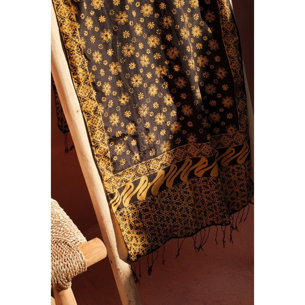 Scarf Batik Melati - Grey Gold
