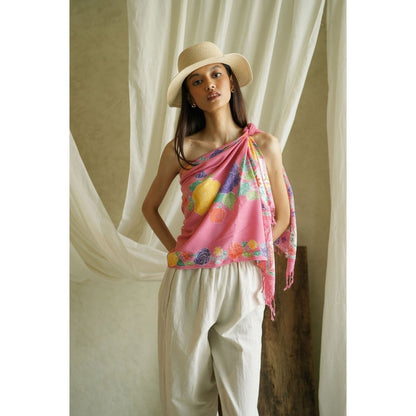 Selendang Batik Encim Plain Pink