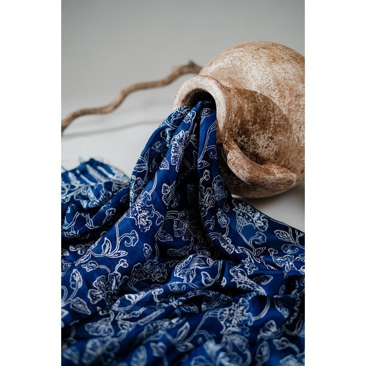 Selendang Batik Sutra Blue 02