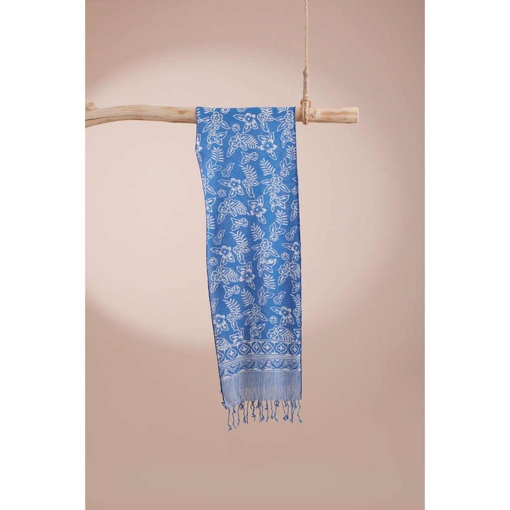 Scarf Batik TCB Daun 2 Blue