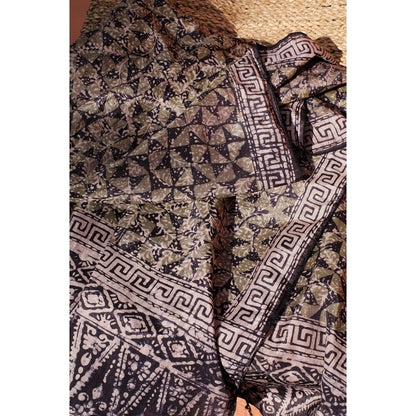 Scarf Batik Kicir - Greyish Blue and Green