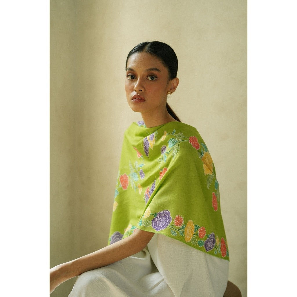 Selendang Batik Encim Plain Green