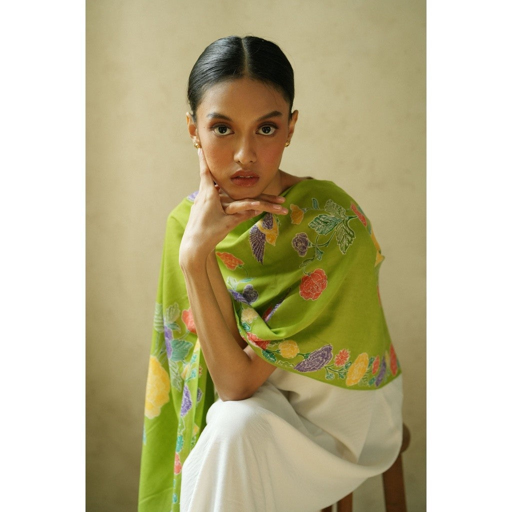 Selendang Batik Encim Plain Green