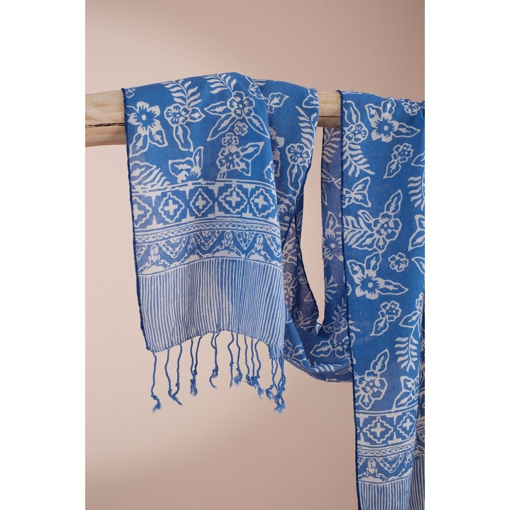 Scarf Batik TCB Daun 2 Blue