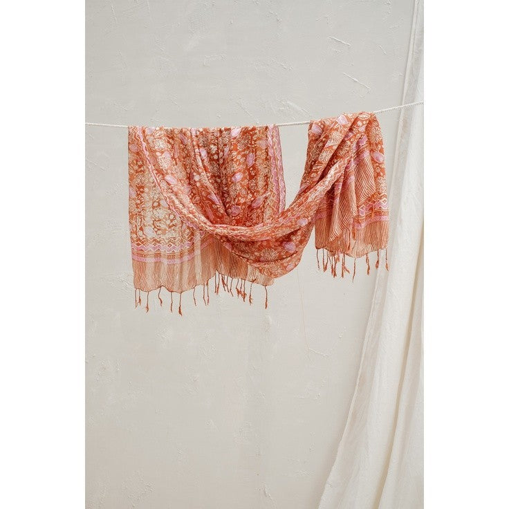 Selendang Batik Sutra Orange 01
