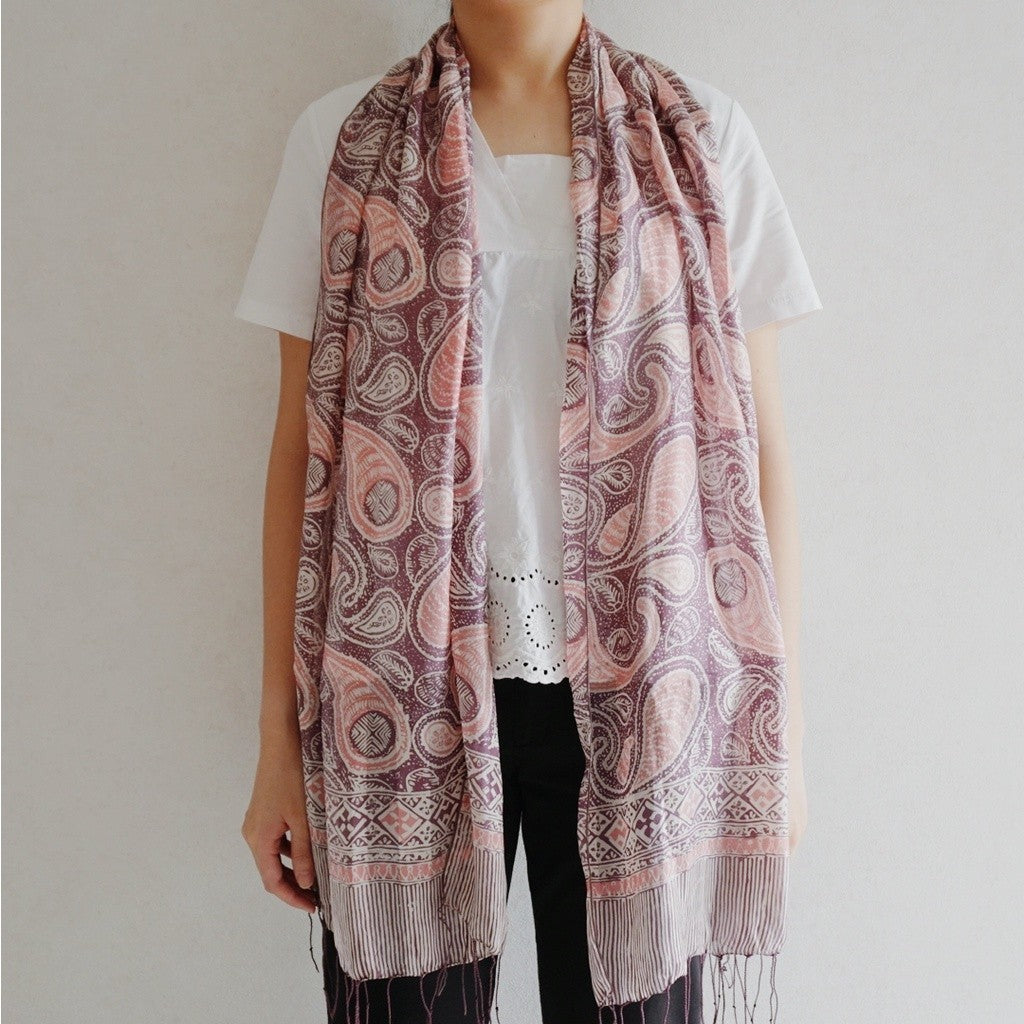 Syal Batik Sutra Purple 04
