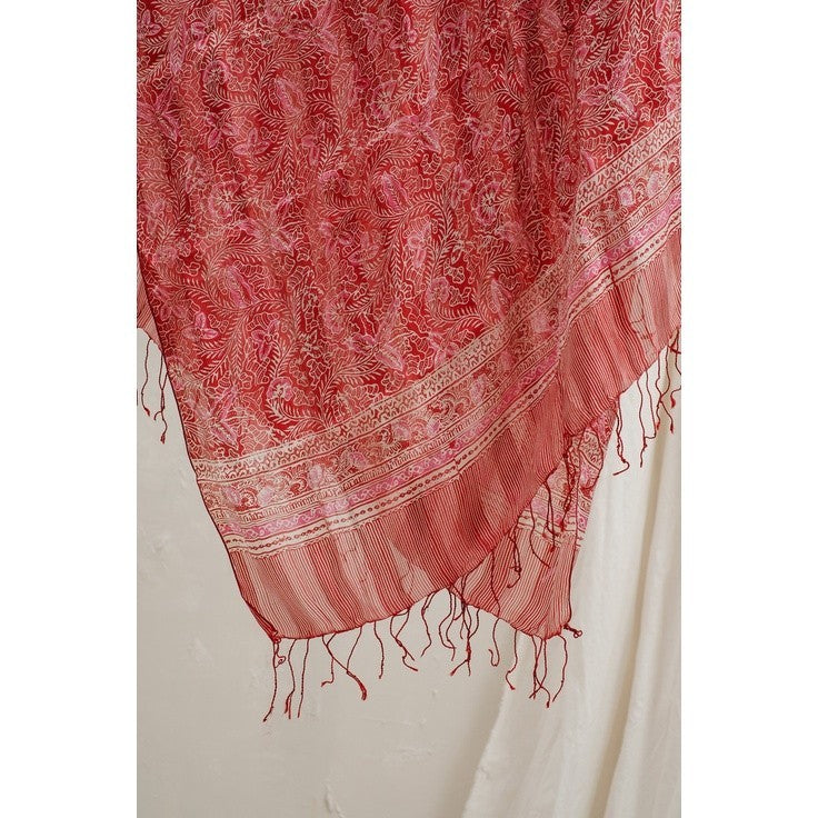 Selendang Batik Sutra Red 02