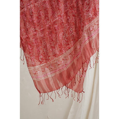 Selendang Batik Sutra Red 02