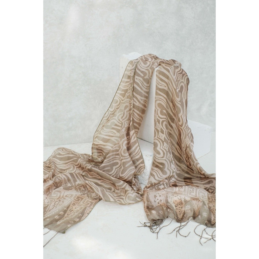 Syal Batik Sutra Parang - Grey - 45