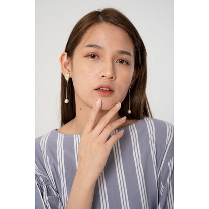 Nara-Freshwater Pearl Earrings Gold Plated/Anting Mutiara Wanita