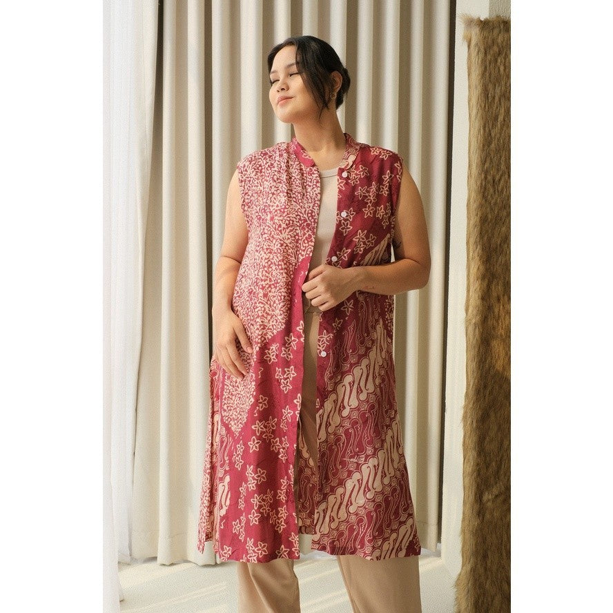 Talitha Tunik in Red - Dress Outer Batik