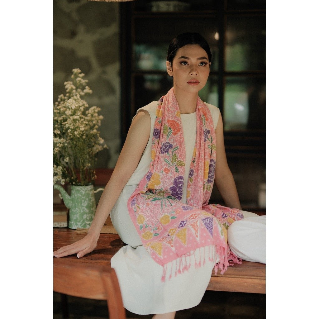 Selendang Batik Encim Pink