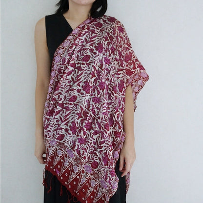 Syal Batik Sutra Purple 05