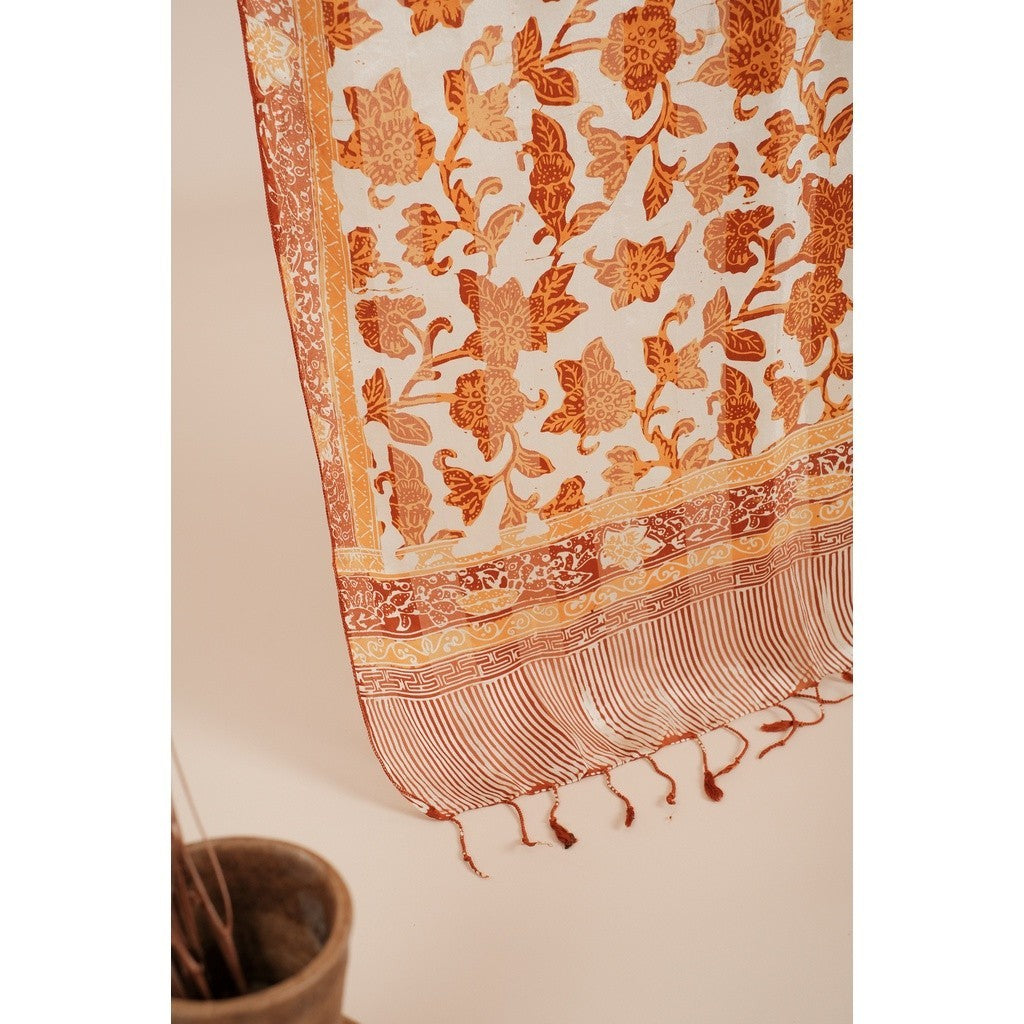Syal Batik Sutra Brown 01