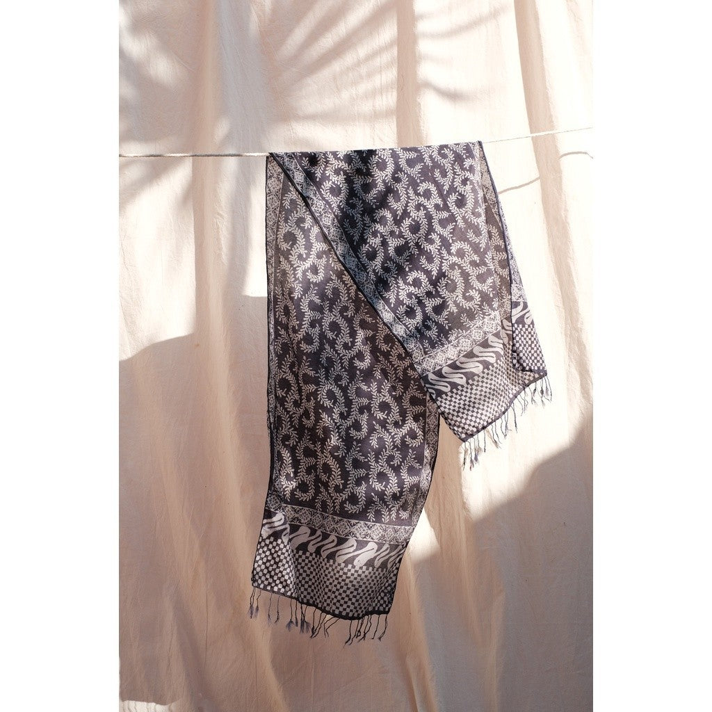 Scarf Batik Ganggang - Greyish Blue