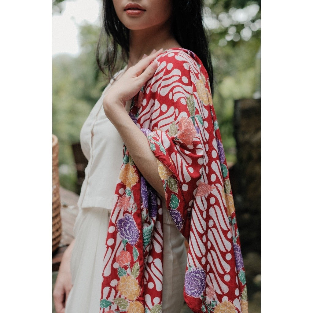 Selendang Batik Encim Red