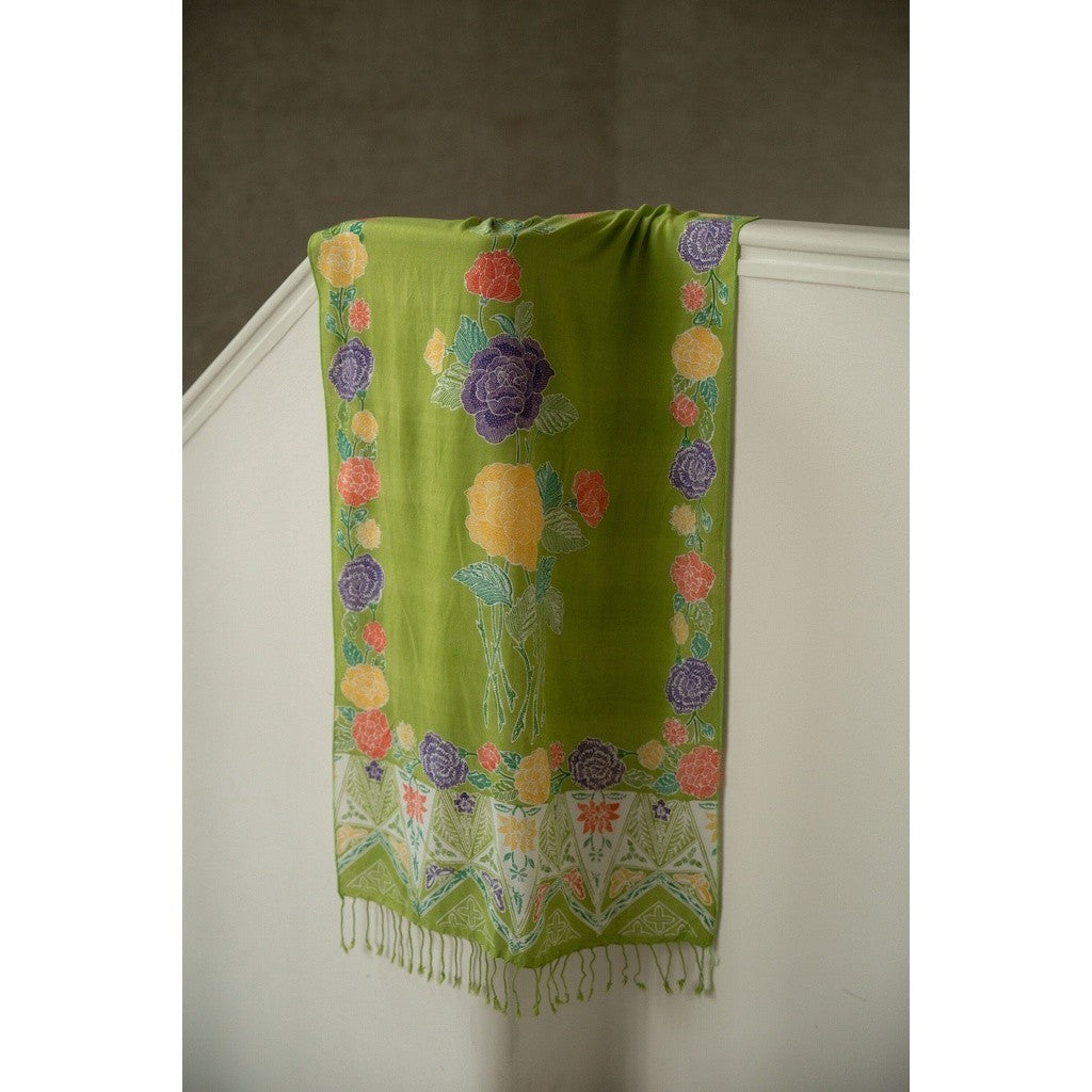 Selendang Batik Encim Plain Green