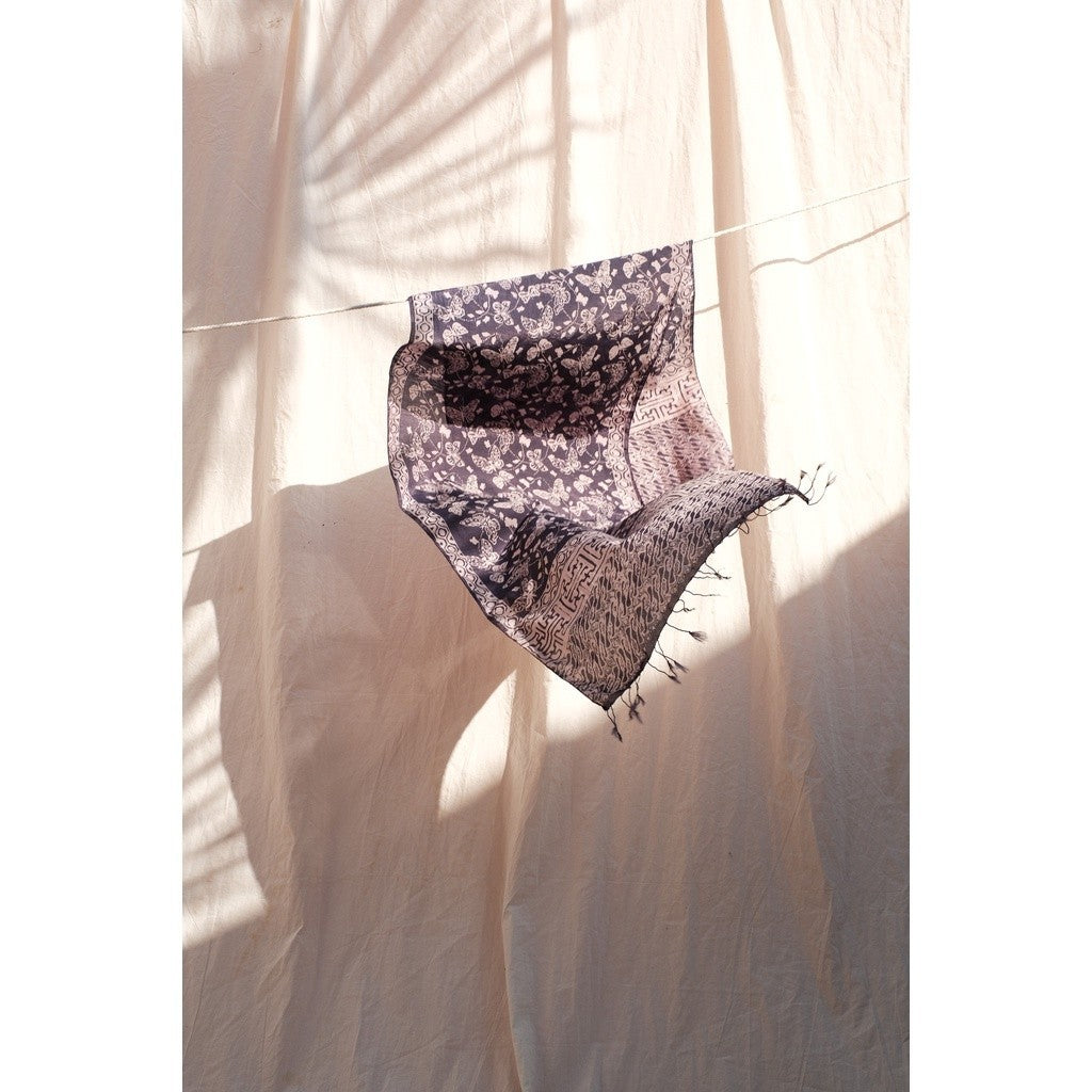 Scarf Batik Kupu - Grey Purple