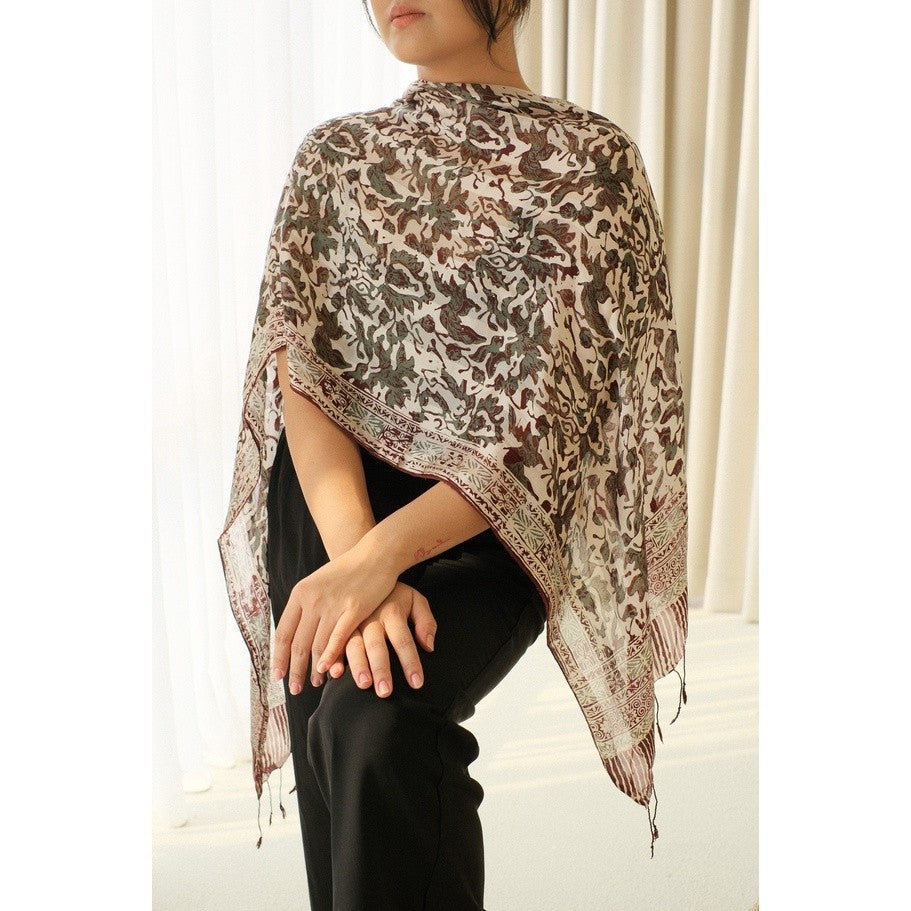 Syal Batik Sutra Taman Baluran - Green