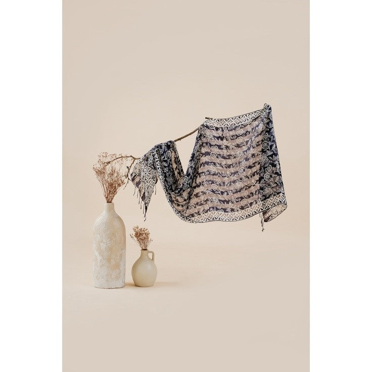 Syal Batik Sutra Blue 01