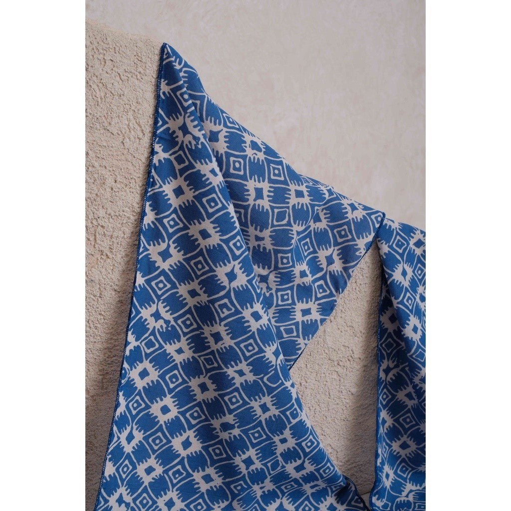 Scarf Batik TCB Kawung 4 Blue